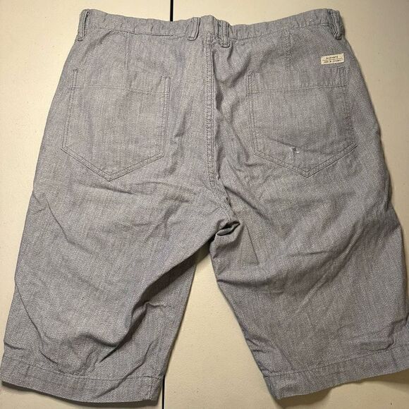 All saints button fly blue blend shorts 32 - Picture 6 of 8